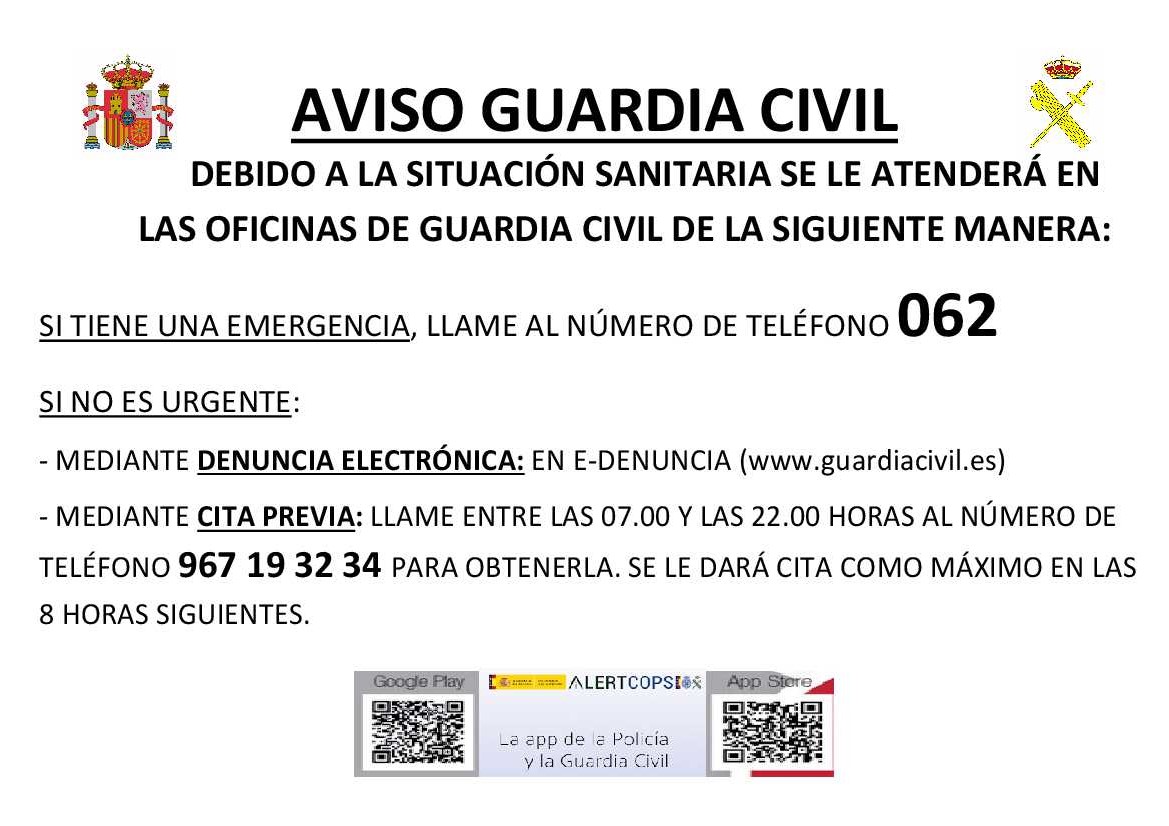 AVISO GUARDIA CIVIL