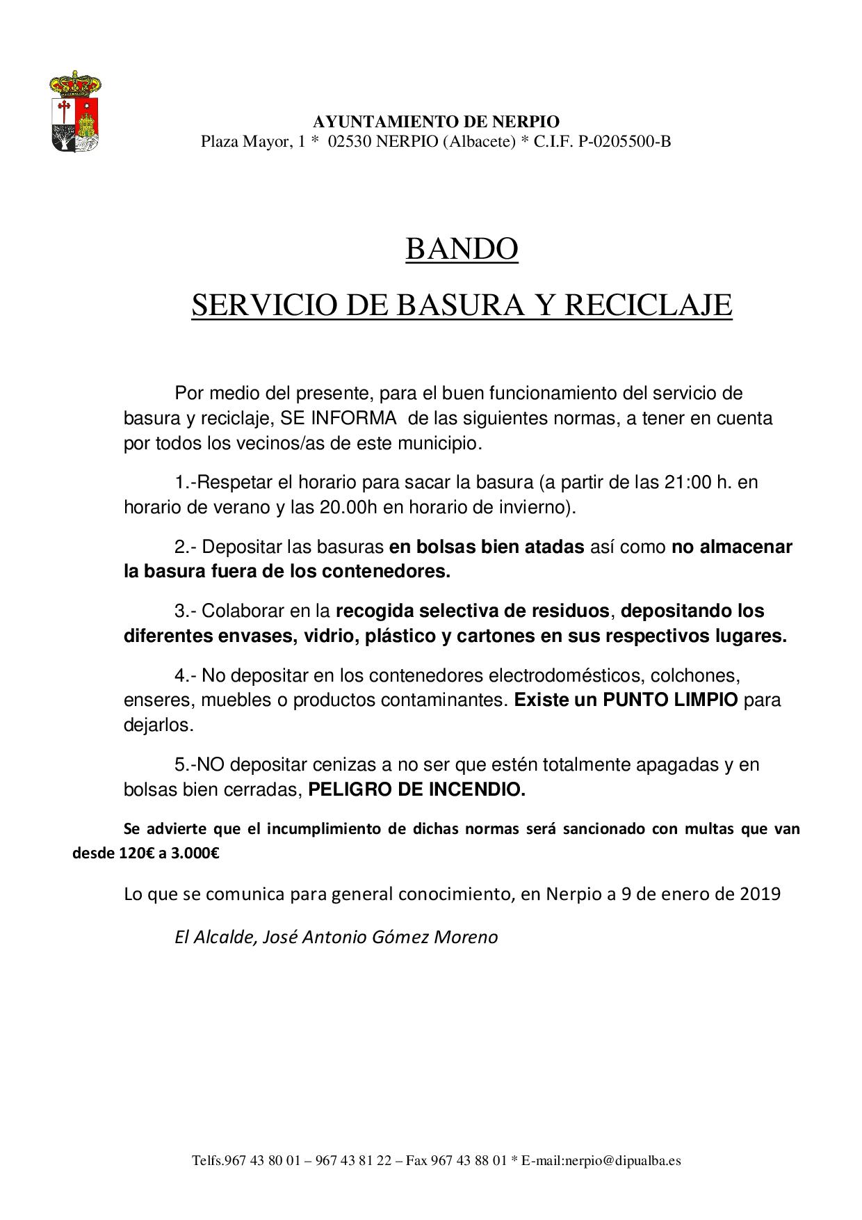 BANDO NORMAS RECICLAJE