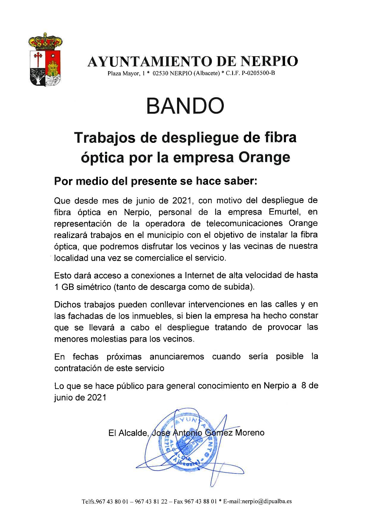 Bando Fibra Optica de Orange