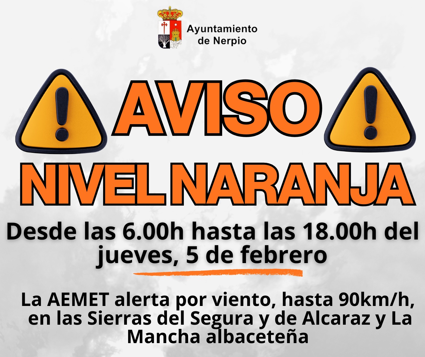 aviso nivel naranja 5 02 2026