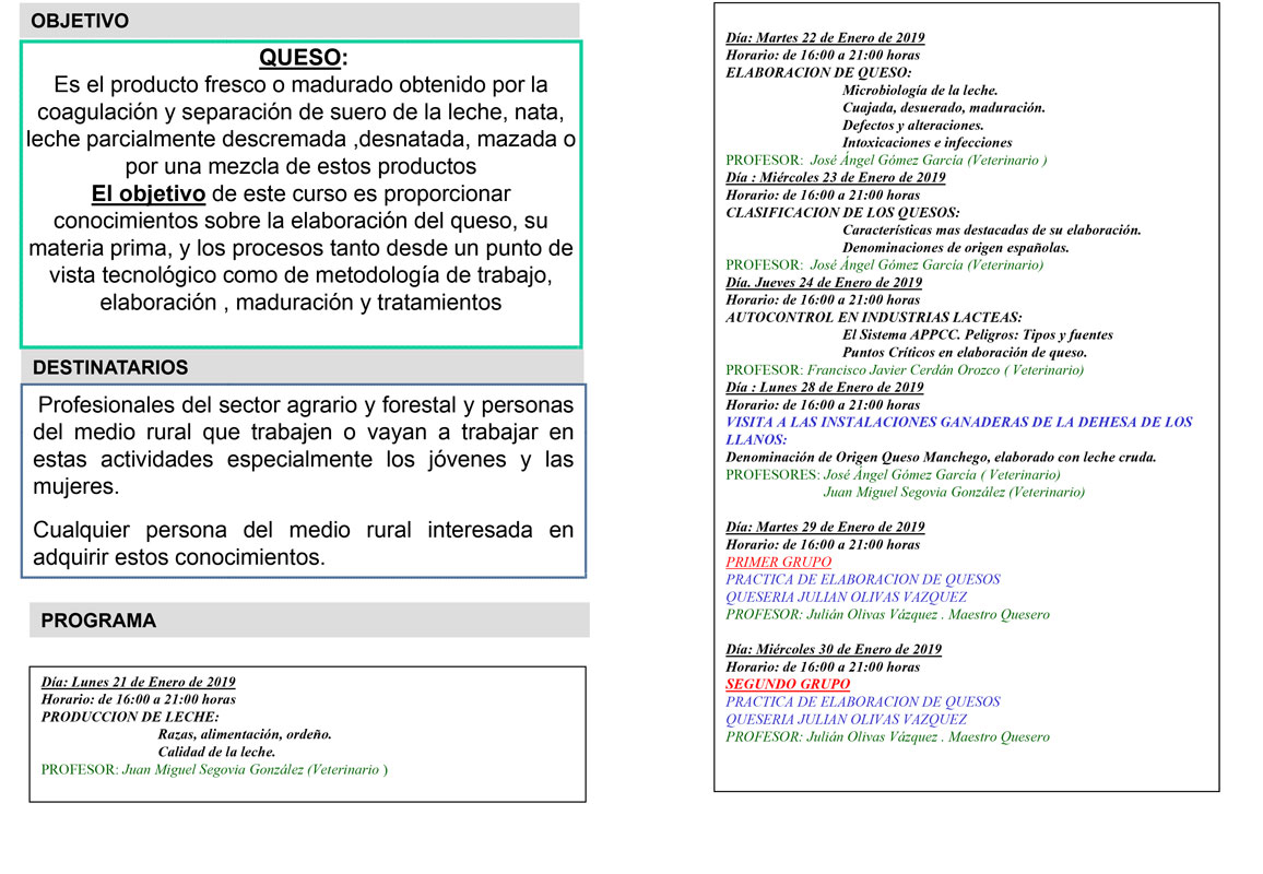 2019 ALBACETE CURSO ELABORACION QUESOS 2